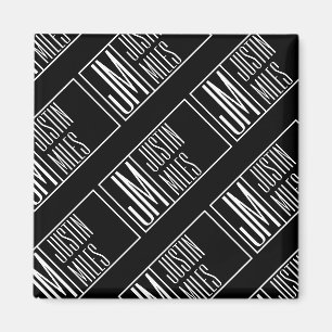 Moderne initiële letters met naam monogram patroon magneet