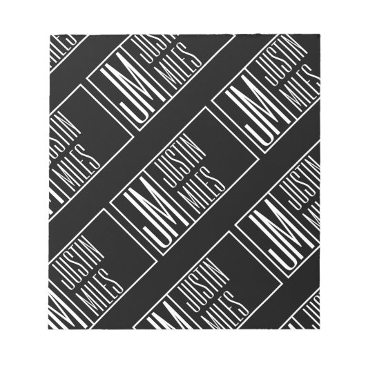 Moderne initiële letters met naam monogram patroon notitieblok (Voorkant)