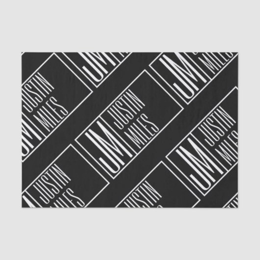 Moderne initiële letters met naam monogram patroon tissuepapier (Voorkant)