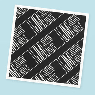 Moderne initiële letters met naam Monogrampatroon Servet
