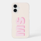 Moderne Initiële Monogram iPhone 16 Hoesje (Achterkant)