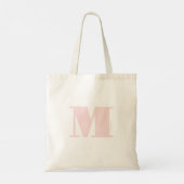 Moderne initiële monogram roze tote bag (Achterkant)