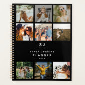 Moderne initiële/naam fotocollage 2026 jaarlijks planner (Voorkant)