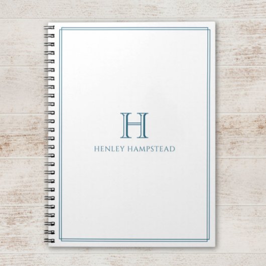 Moderne initiële patina blauwe rand notitieboek