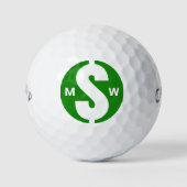 Moderne initiële pret groen geld aangepaste monogr golfballen (Voorkant)