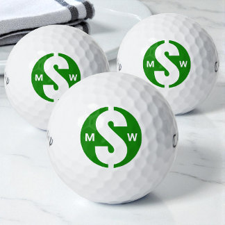 Moderne initiële pret groen geld aangepaste monogr golfballen