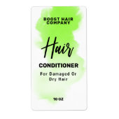 Moderne Ink Green Hair Care Product Labels (Voorkant)