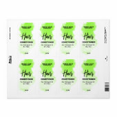 Moderne Ink Green Hair Care Product Labels (Full Sheet)
