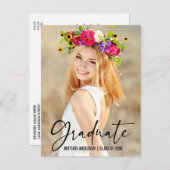 Moderne Ink Pen Kalligrafie Script Graduation Part Briefkaart (Voorkant / Achterkant)