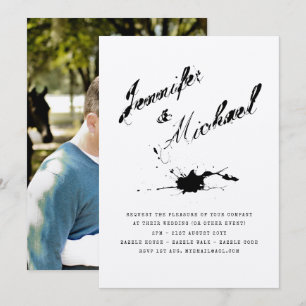 Moderne INK Typografie FOTO Uitnodiging voor koppe