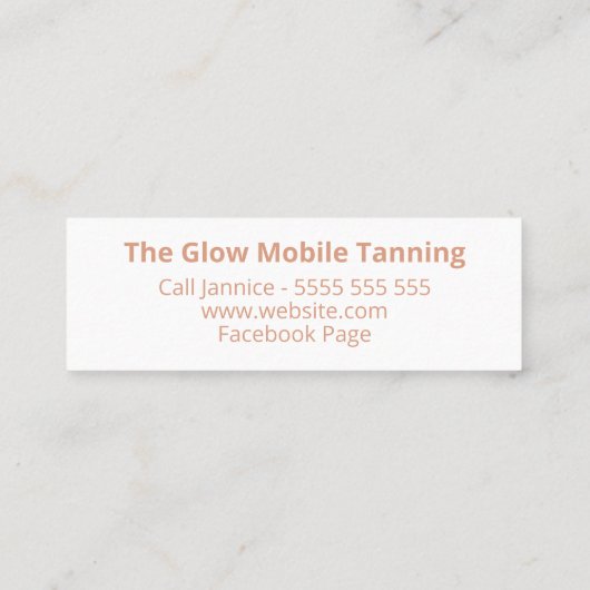 Moderne inkt Agate Mobile Spray Tan Mini Visitekaartje (Achterkant)