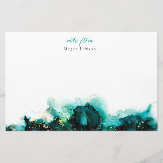 Moderne inkt groen - een notitie van ontwerp briefpapier (Voorkant)