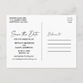 Moderne inkt pen kalligrafie sparen de Datum foto Briefkaart (Achterkant)