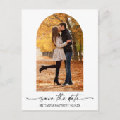 Moderne inkt Script Photo Arch Save the Date Briefkaart (Voorkant)