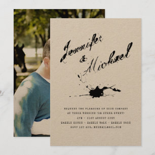 Moderne INKT Typografie FOTO Koppels Uitnodiging