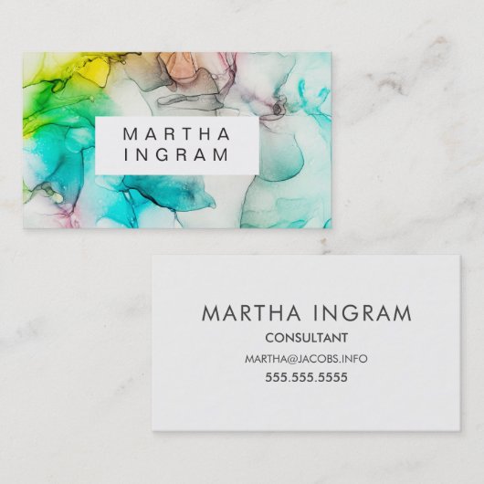 Moderne inktkunst Abstract ontwerp Visitekaartje (Voorkant / Achterkant)