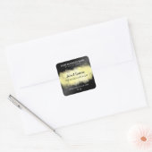 Moderne inktzwart en gele lip balm vierkante sticker (Envelop)