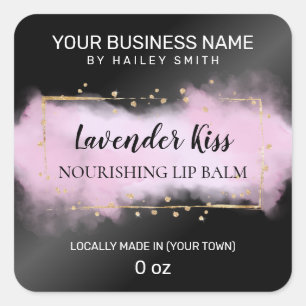 Moderne inktzwarte en Paarse goudvlek Vierkante Sticker