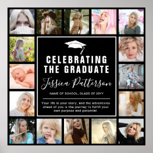 Moderne insta Afbeelding Collage Graduation Party Poster