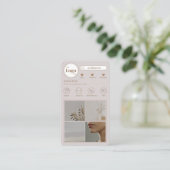 Moderne Instagram 4 Fotocollage Beige Visitekaartje (Staand voorkant)