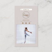 Moderne Instagram foto Elegant Beige Visitekaartje (Voorkant)