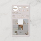 Moderne Instagram Fotocollage Beige Visitekaartje (Voorkant)