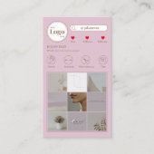 Moderne Instagram fotocollage roze Visitekaartje (Voorkant)