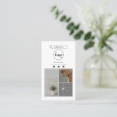 Moderne Instagram fotocollage tweezijdig Visitekaartje (Staand voorkant)