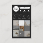 Moderne Instagram fotocollage zwart Visitekaartje (Voorkant)