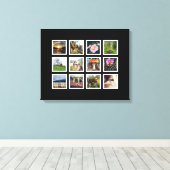 Moderne Instagram fotokunstcollage Canvas Afdruk (Insitu (Houten vloer))