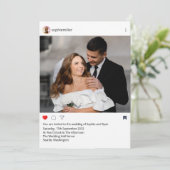 Moderne Instagram Fotolijst Huwelijk Foto  Kaart (Staand voorkant)