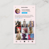 Moderne Instagram Haarstylist Haarsalon Roze Visitekaartje (Voorkant)