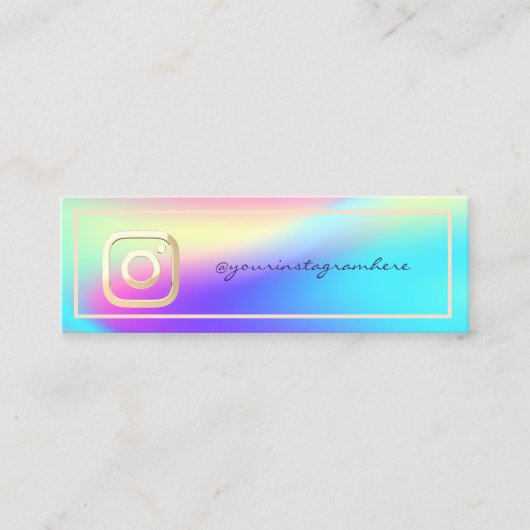 Moderne Instagram Holografisch Mini Visitekaartje (Voorkant)