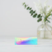 Moderne Instagram Holografisch Mini Visitekaartje (Staand voorkant)