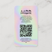 Moderne Instagram Nail Artist Nail Tech Holografis Visitekaartje (Achterkant)