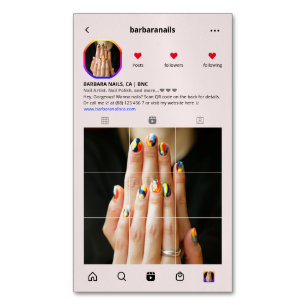 Moderne Instagram Nail Artist Nails Beauty Salon Magnetisch Visitekaartje