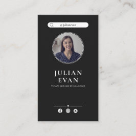 Moderne Instagram Professionele zwarte foto Visitekaartje