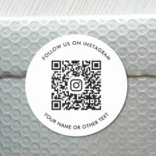Moderne Instagram QR-code Ronde Sticker