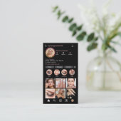 Moderne Instagram QR-code & socials Roze Glitter Visitekaartje (Staand voorkant)