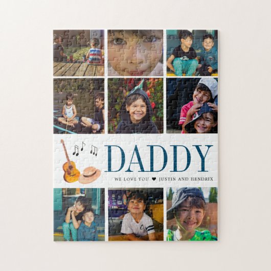 Moderne instagram Square Photo Collage | gitaar Legpuzzel (Verticaal)