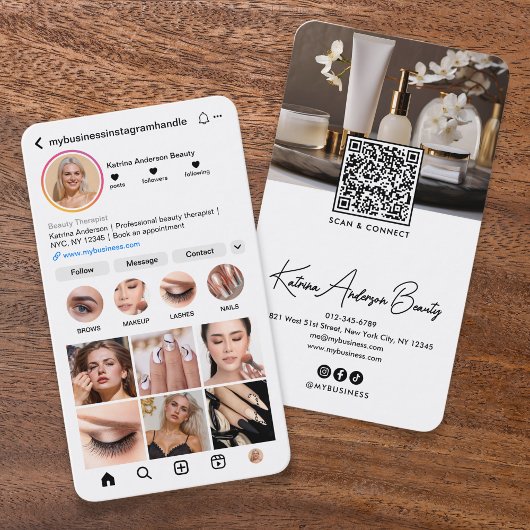 Moderne Instagram Stijl QR Code & Sociale Schoonhe Visitekaartje