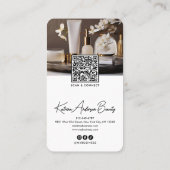 Moderne Instagram Stijl QR Code & Socials Schoonhe Visitekaartje (Achterkant)