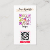 Moderne instagram TikTok QR-code Contactkaartje (Achterkant)