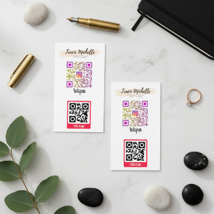 Moderne instagram TikTok QR-code Contactkaartje