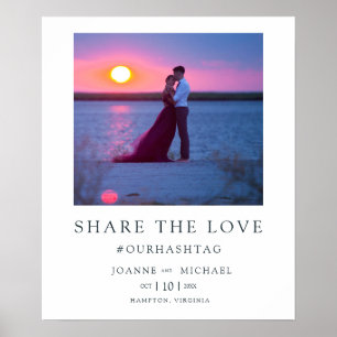 Moderne Instant Foto Koppel Hashtag Bruiloft Poster