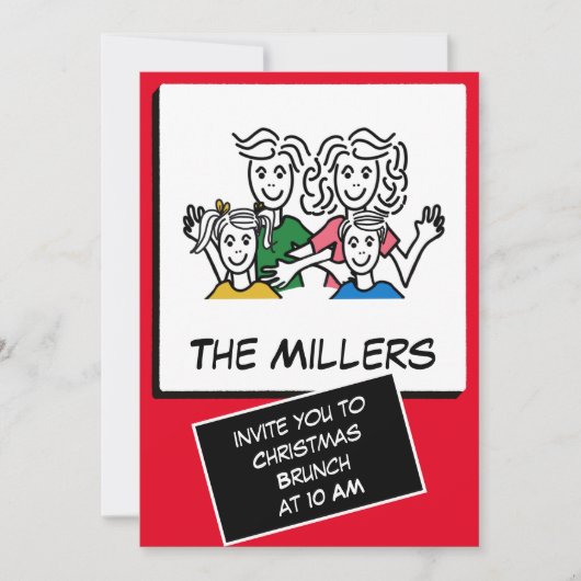 Moderne Instant Photo Christmas Brunch Kaart (Voorkant)
