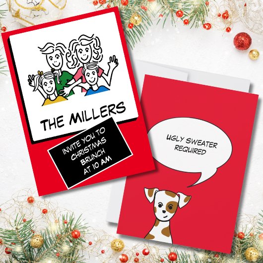 Moderne Instant Photo Christmas Brunch Kaart