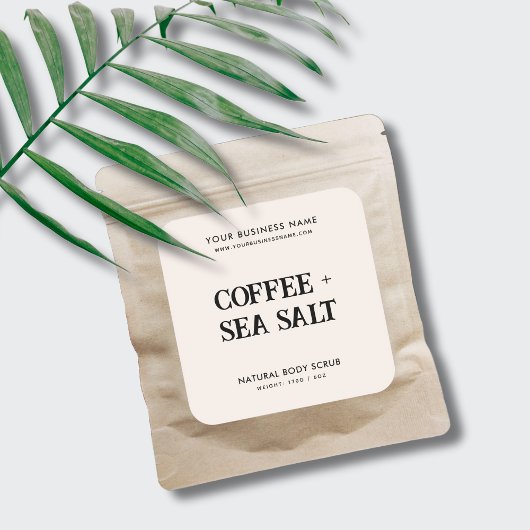 Moderne instantie schrobt elegant neutraal product vierkante sticker