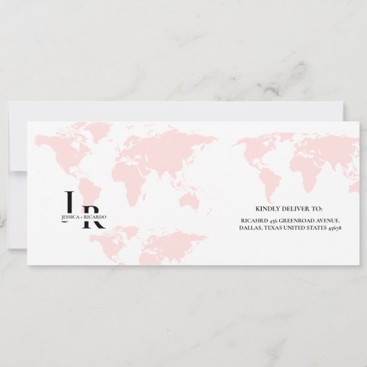 Moderne instapkaart bruiloft RSVP-behuizing kaart (Achterkant)