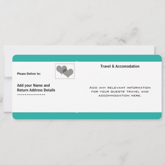 Moderne instapkaarten bestemming bruiloft uitnodig kaart (Achterkant)